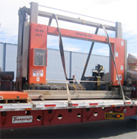 Dewey checks out the Horizontal Latex Saw on the truck