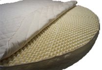 Round Latex Mattress unzipped