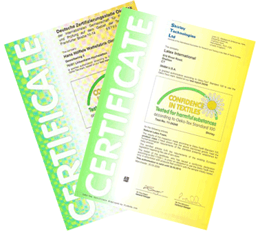 oeko-tex-certificates Okeo-Tex for your assurance of purity.
