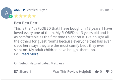 The Best Latex Mattress Review by Anne P.