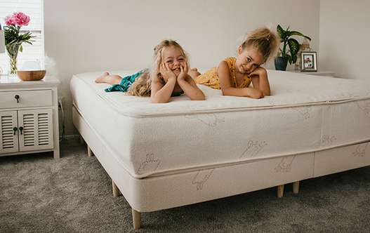 3-girls-bed-small girls in vegan bed
