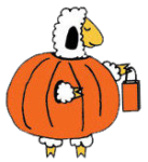 sheep in pumkin costume