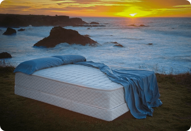 image-all-natural a talalay mattress on a beach